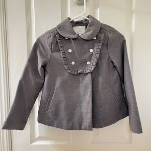 Janie and Jack Gray Double Breasted Peacoat Fancy Dress Coat Girls Size 7-8